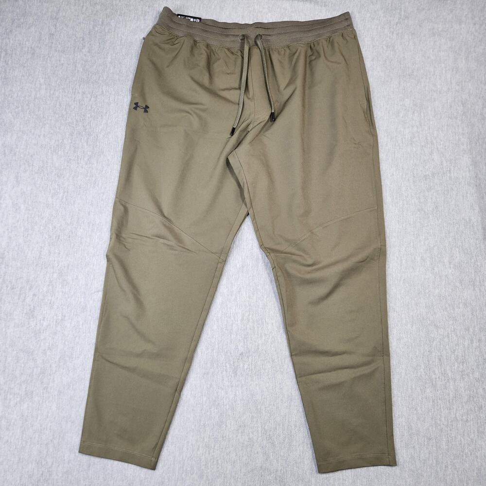 Under Armour UA Sportswear Woven Taper Pants Mens 2XL Green Stretch Track